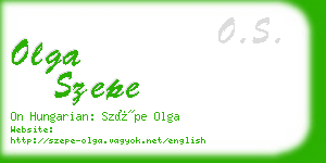 olga szepe business card